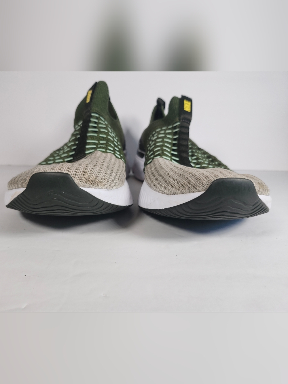 Nike React Phantom Olive Green Tan Run FlyKnit 2 Athletic Shoe Sneakers Men S 14 - Picture 4 of 10